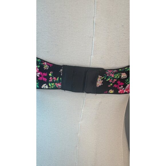 2/$30 Victorias Secret 36DD Floral Push-Up Bra Dainty Black Pink & Green Flowers - Picture 7 of 11